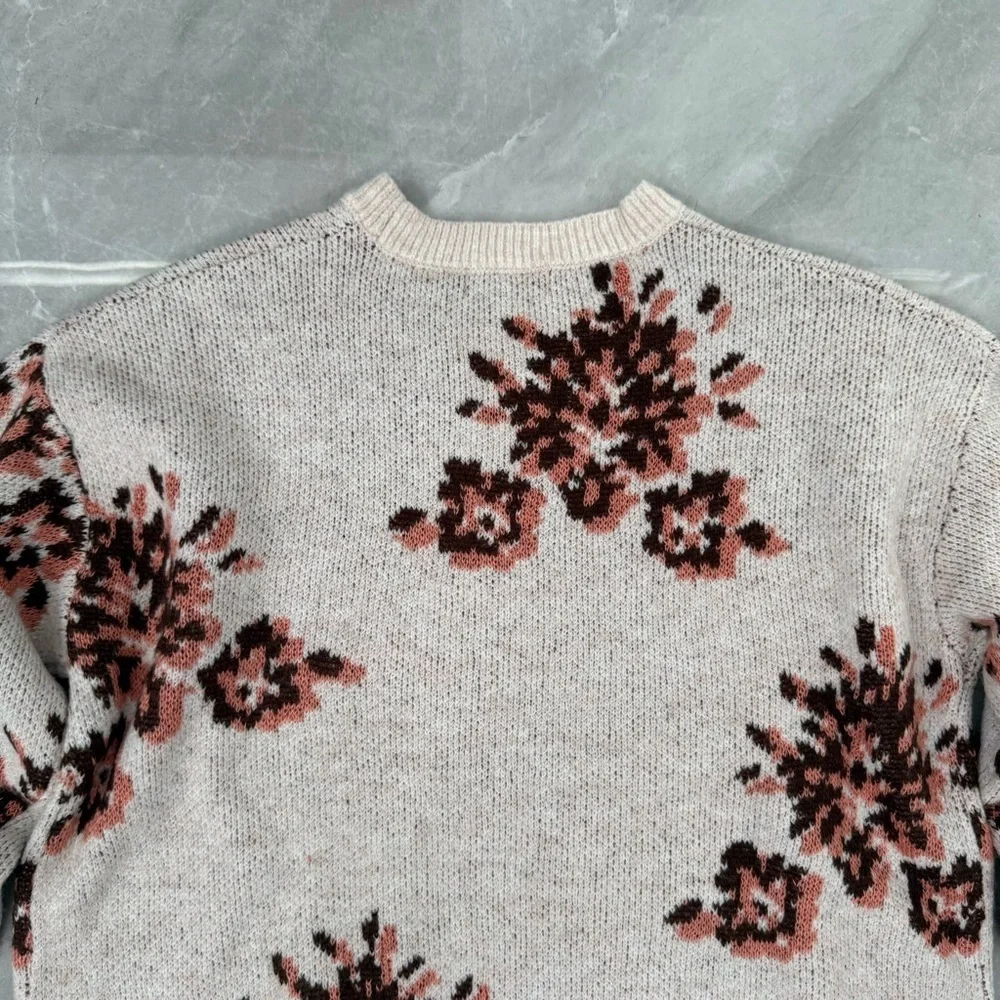 Women’s Knox Rose Floral Crew Neck Pullover Long Sleeve Sweater Size XS